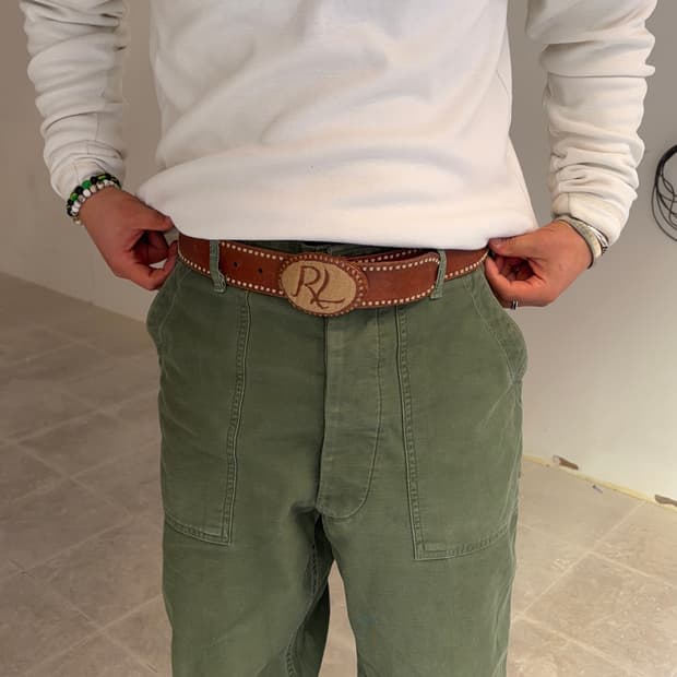 Ralph Lauren buckle stitch leather belt