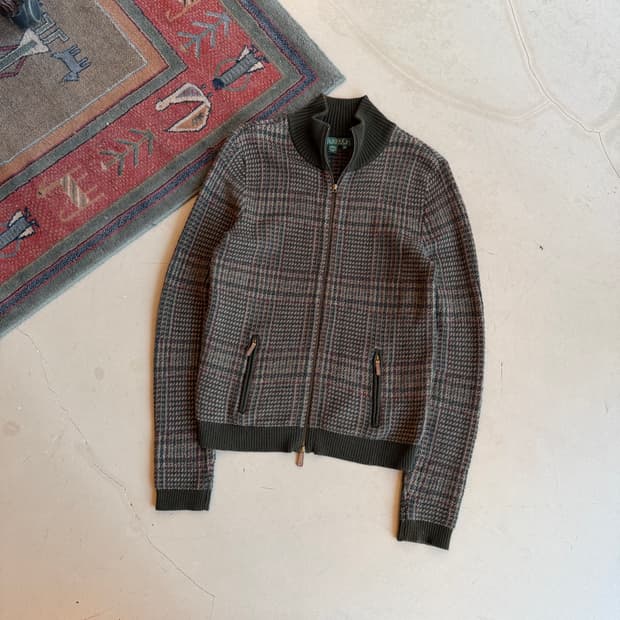 랄프로렌 하운드체크 니트 집업