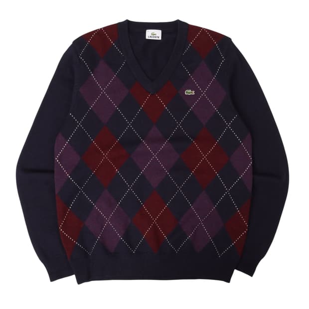 라코스테 아가일 체크 스웨터 니트