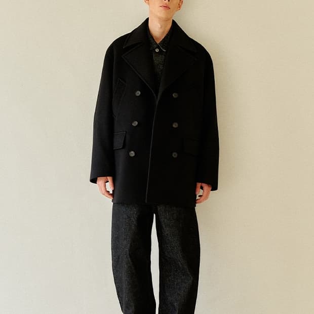 아트 이프 팩츠 오버핏 피코트 (캐시미어혼방)