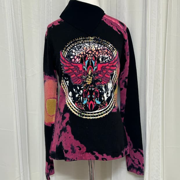 사선카라 오리엔탈 비즈 니트 에드하디깔 