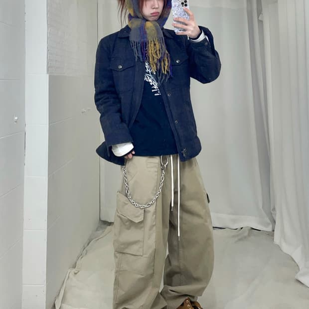 갭 블루 캐주얼 스트릿 코디 세트