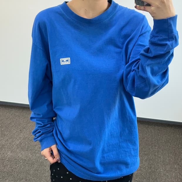 Obey 오베이 페이스아이콘 빅로고 딥블루 롱슬리브