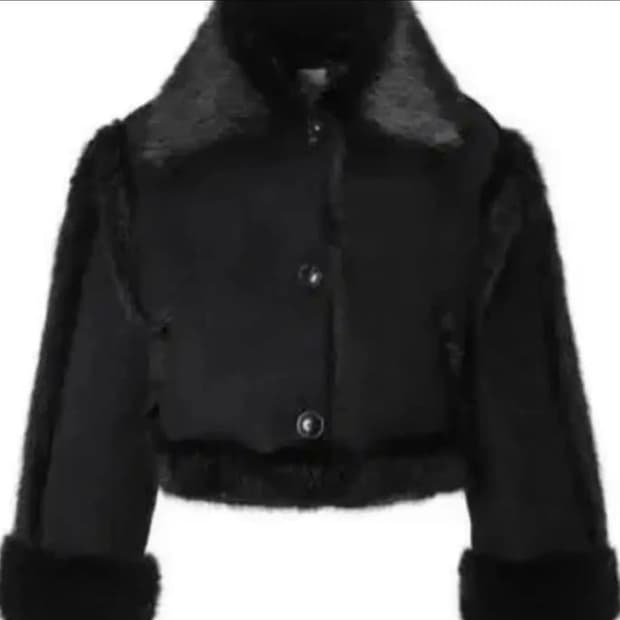 쓰리타임즈 버니퍼무스탕블랙22fw