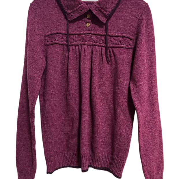 이스트보이 빈티지 퍼플 하이넥 니트