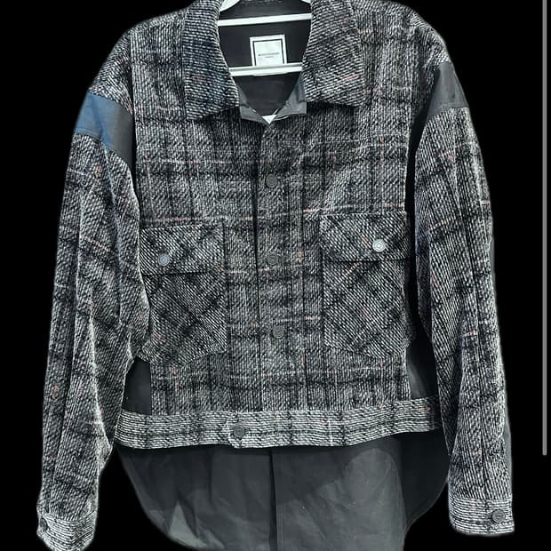 우영미 믹스 코튼 백슬릿 자켓