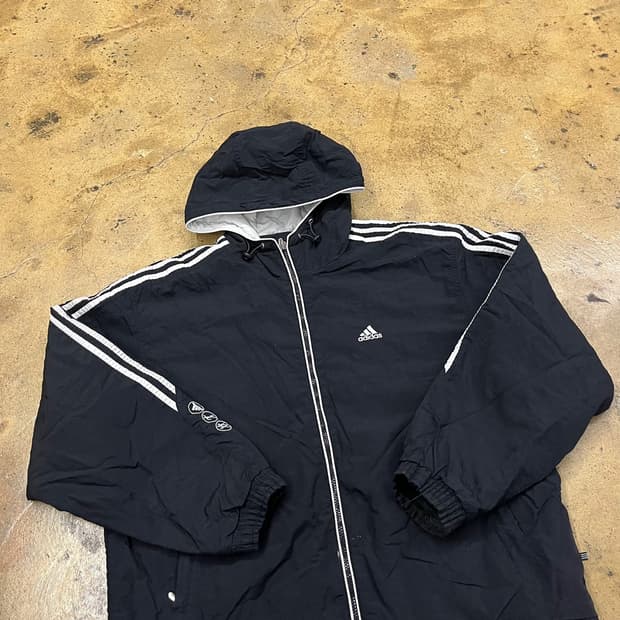 [정품/105] 아디다스 올드스쿨 블랙 나일론 후드 점퍼 b18