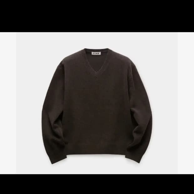 (구매)쿠어 울 브이넥 스웨터 멜란지브라운 xl