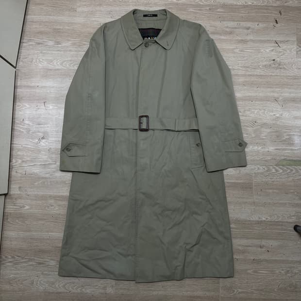 닥스 하우스체크 안감 벨티드 트렌치코트 [라이트 카키] M/95