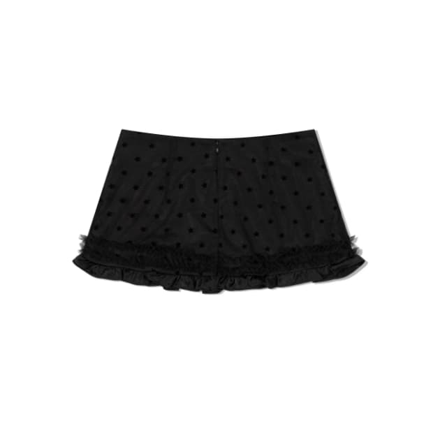 MESH STAR RUFFLE MINI SKIRT