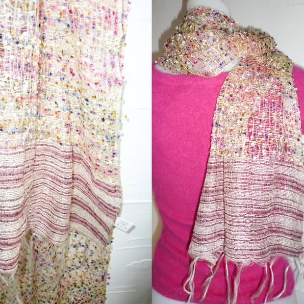 Pink striped muffler