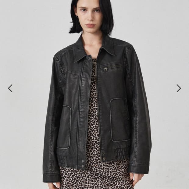 르가넷 레더자켓 DISTRESSED LEATHER JACKET