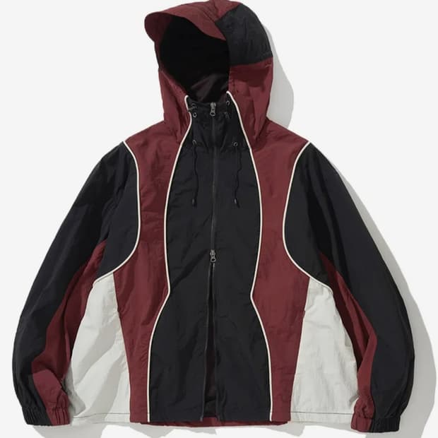 [M] Colour Block Nylon Windbreaker