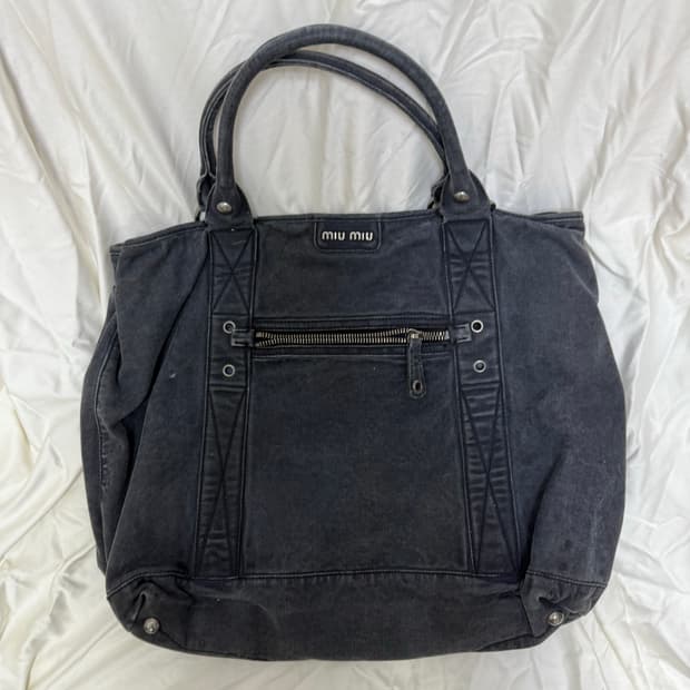 미우미우 정품 데님 가방 숄더백 시티백