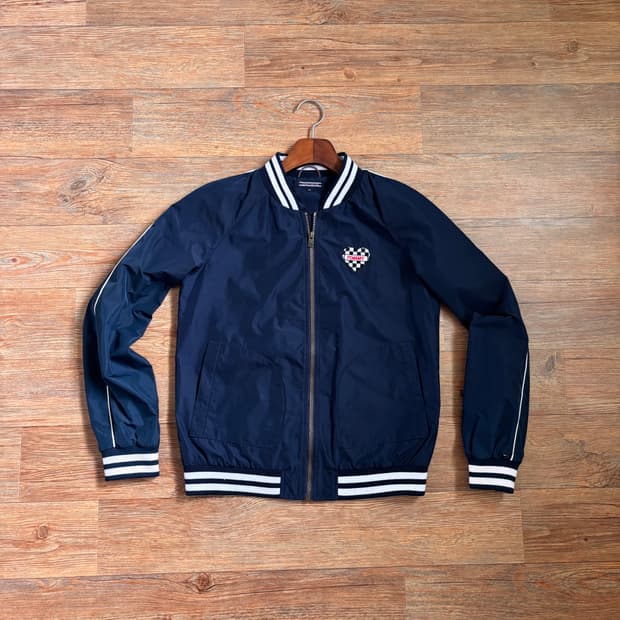 타미힐피거 여성 M 네이비 점퍼 블루종 스타디움 하트