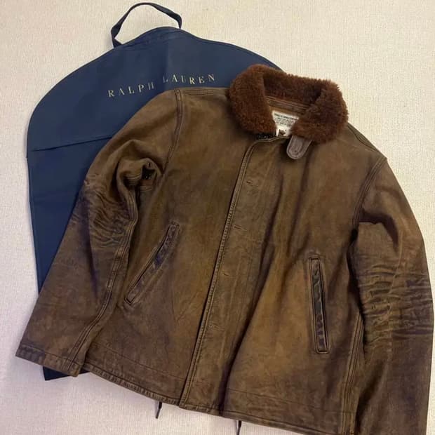 RRL COWHIDE N1 LEATHER DECK JACKET