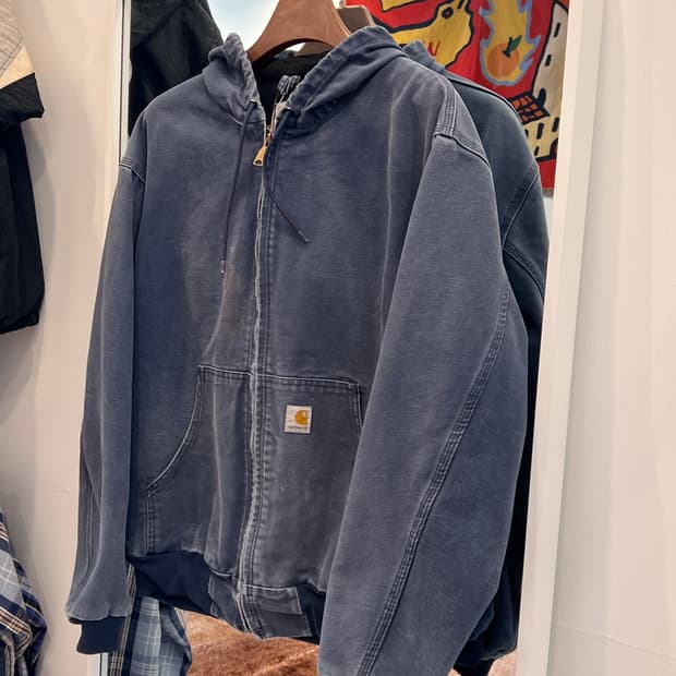 00s Carhartt 칼하트 덕 액티브 페이딩 후드 워크 자켓