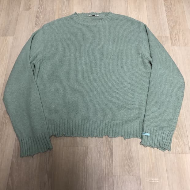 (105-110) 인스턴트펑크 오버사이즈 모헤어 크루넥 니트 민트