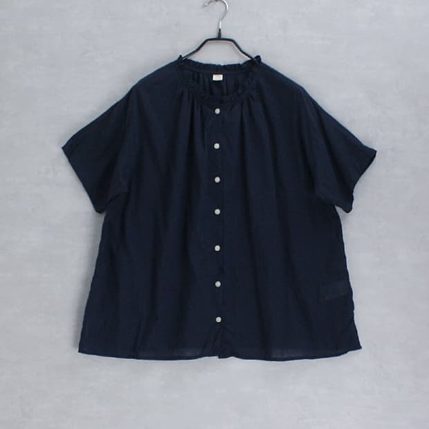 ORGANIC LIFE _ navy sheer cotton shirt