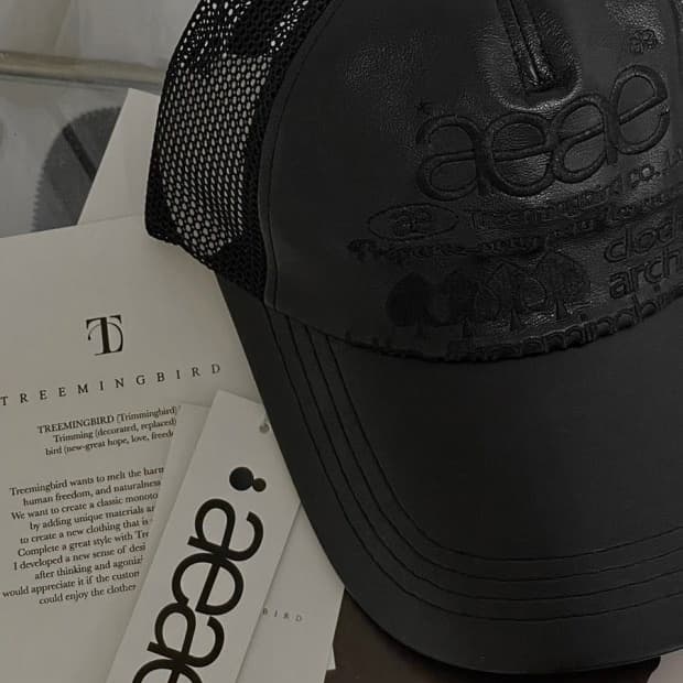 트리밍버드 x aeae web logo mesh cap