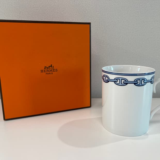 에르메스 샹달 블루 머그컵 1P 세트 HERMES
