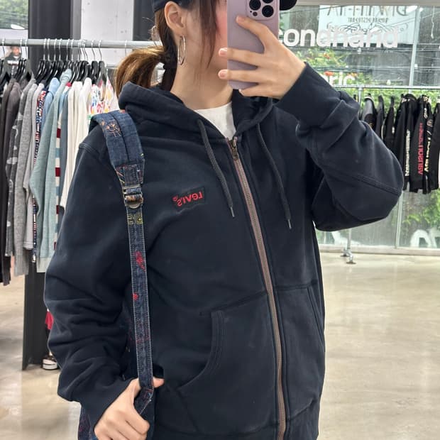 리바이스 자수로고 보더 후드집업 자켓
