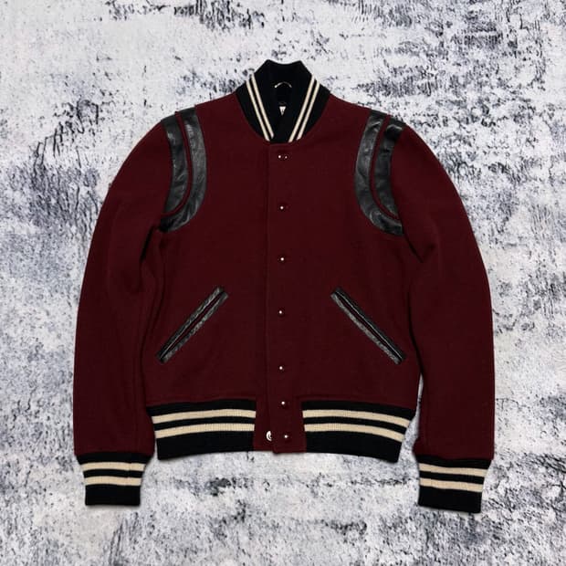 (국문탭) 생로랑 16fw 스타 레더 바시티 자켓 50