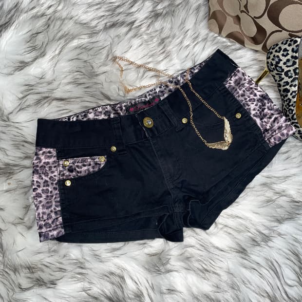 Pendora 갸루 호피 반바지 숏팬츠