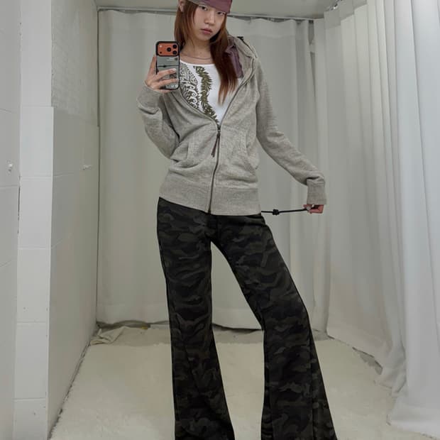 빈티지 카모 그런지 y2k 코디 세트