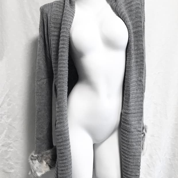 빈티지 페어리 래빗퍼 숄 가디건