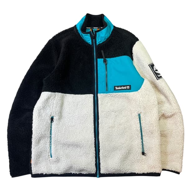 팀버랜드 배색 플리스 집업 자켓