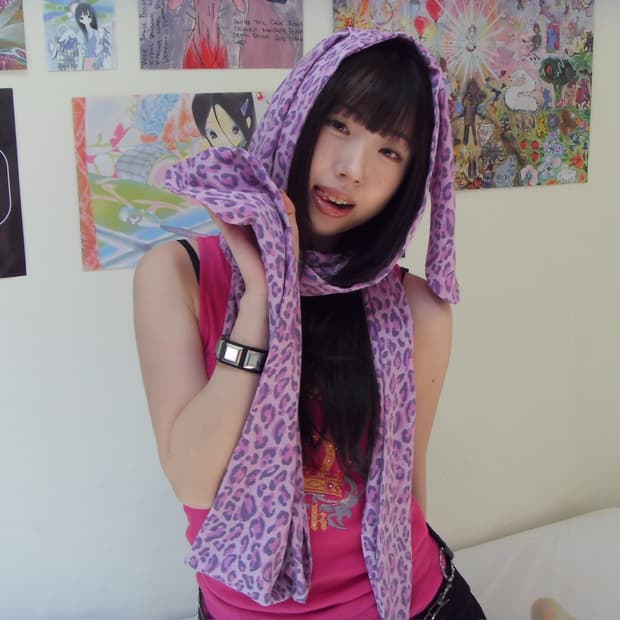 Bunny hoodie scarf (pink)