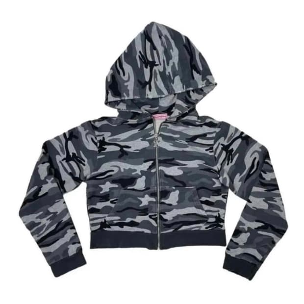 Pleasenofollow 플리즈노팔로우 카모 후드집업 그레이