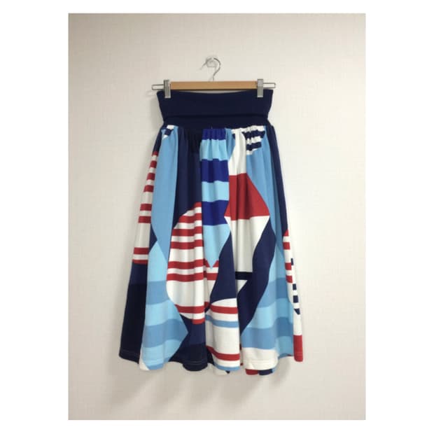 Ne-net 네넷냐 컬러패치 프린팅 밴딩 스커트