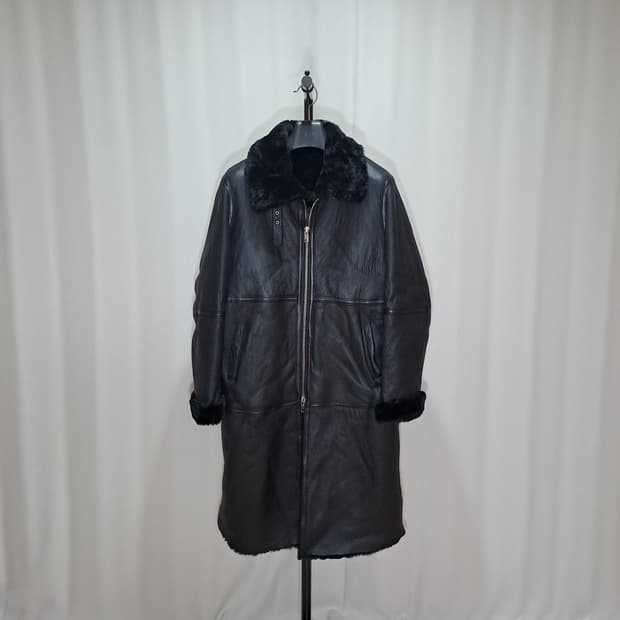 (택포) 이태리 원단 양가죽 양털 롱 무스탕 L B79