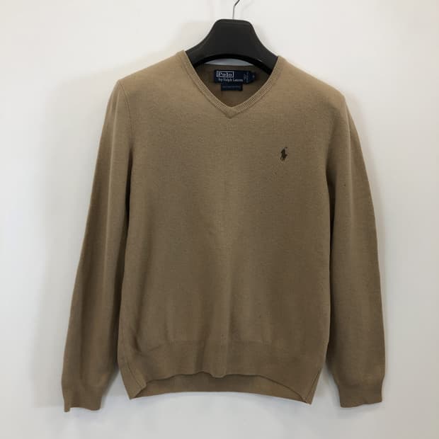 폴로 랄프로렌 메리노울 100% 브이넥니트 M