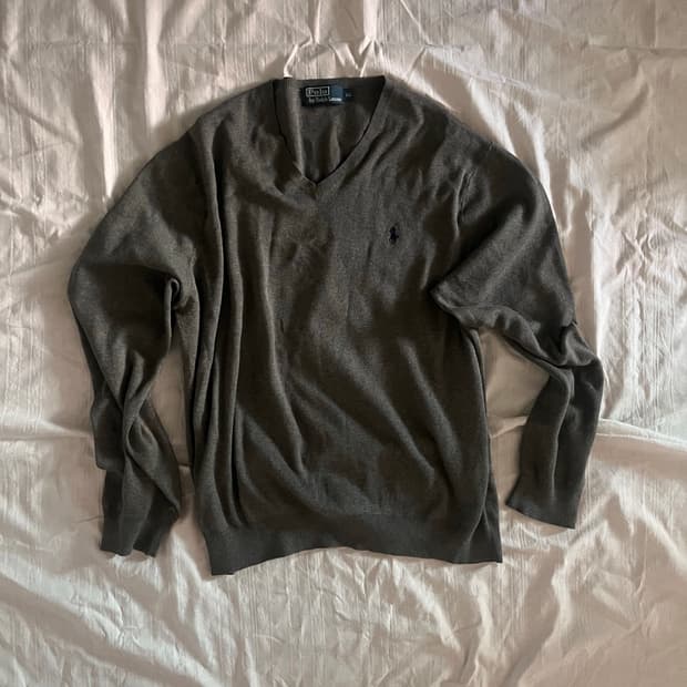 Polo Ralph Lauren dark gray Vneck knit