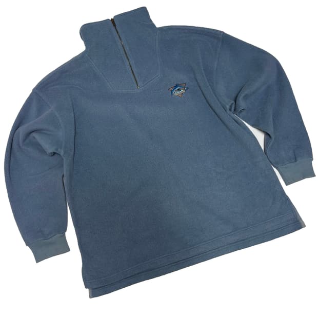 괌 돌핀 자수 하프 집업 플리스 스웨트셔츠