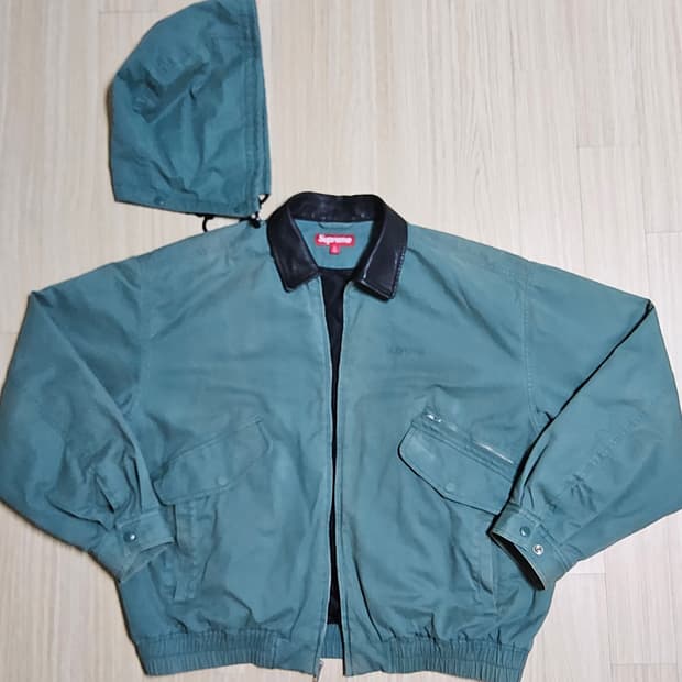 [XL] 슈프림 레더카라 워크자켓 그린