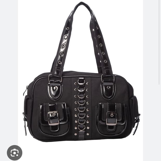 banned bondage style studded shoulderbag