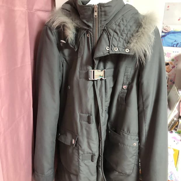 빈티지 y2k 아우터 야상 퍼 버클