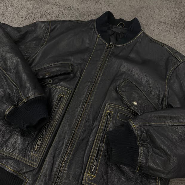 [ M ] 빈티지 스티치 레더 ma-1 항공자켓