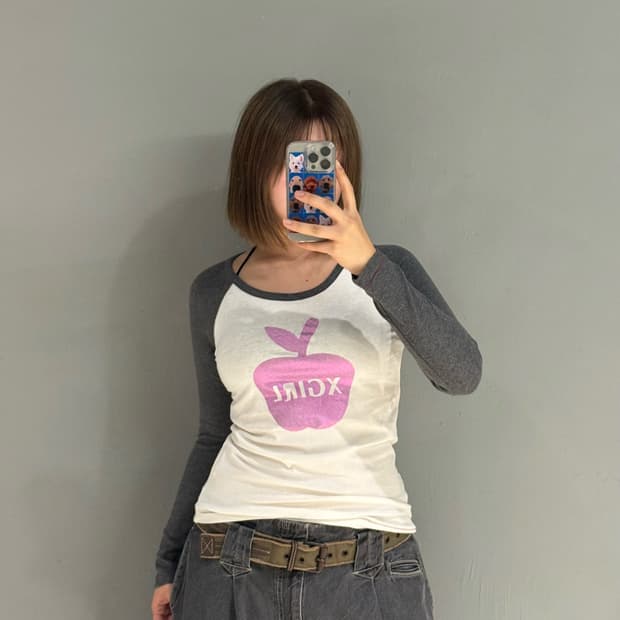 X-girl apple point long sleeve