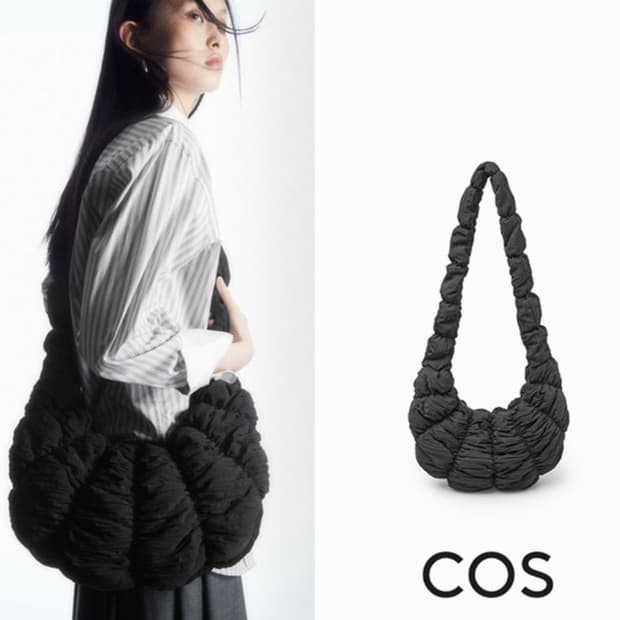 새상품) cos 리플 크로스 바디백 블랙