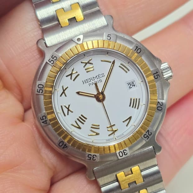 에르메스캡틴니모18k시계  정품 여성용 