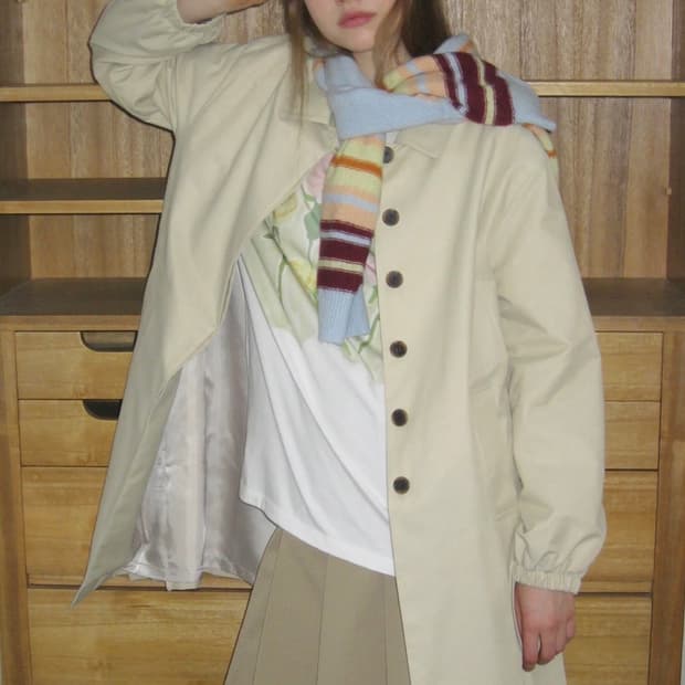 시눈 Tailored Pleated Jacket (Beige) 트렌치코트