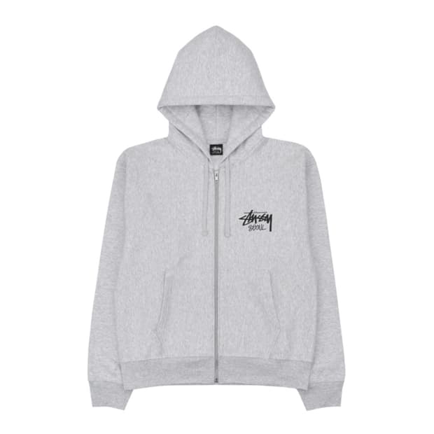 스투시 스탁 서울 후드집업 에쉬 헤더 2023