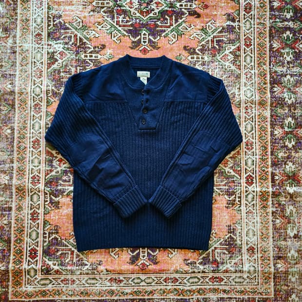 90s LL Bean 코만도 헨리넥 니트 네이비 (L)