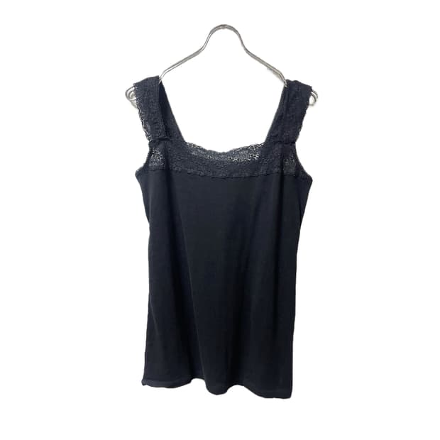 Square Lace Trim Sleeveless Top