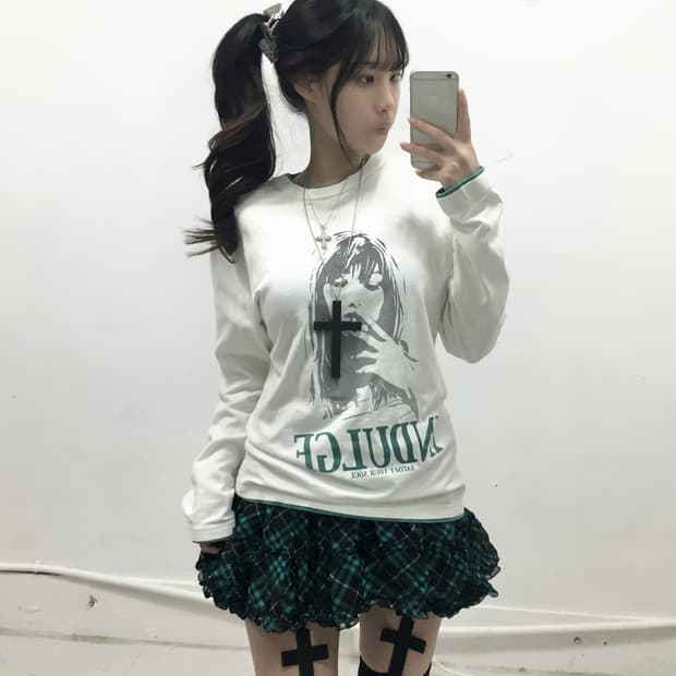 [POWER] 코디셋 ! 히글깔 y2k 그린체크 코디셋